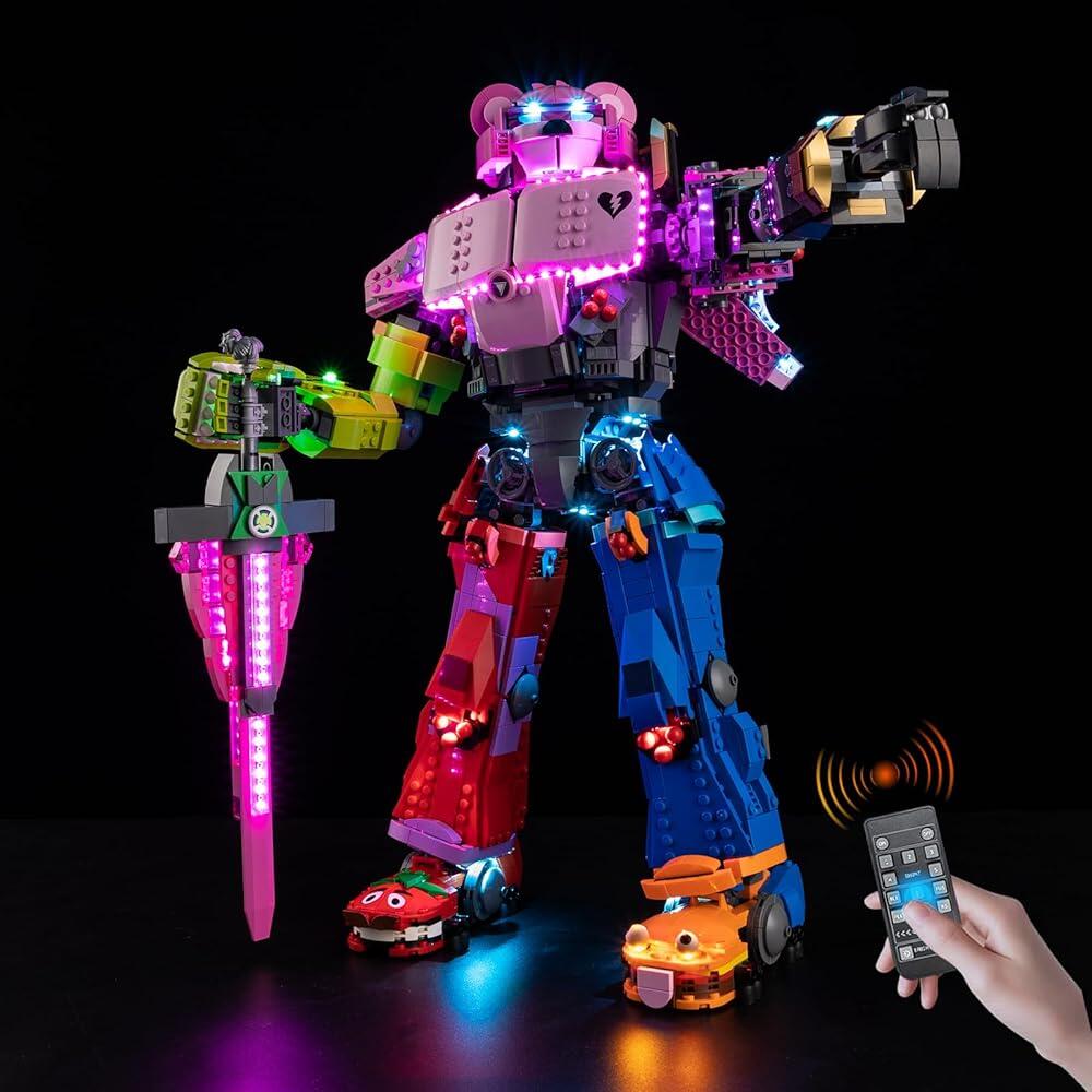 BrickSoul 레고 메카 팀 리더 77078 빌딩 세트와 호환되는 LED RC 조명 키트 포트나이트 세트용 RC 조절 가능한 조명 모드 조명 액세서리, 77078 모델 미포 143,600원