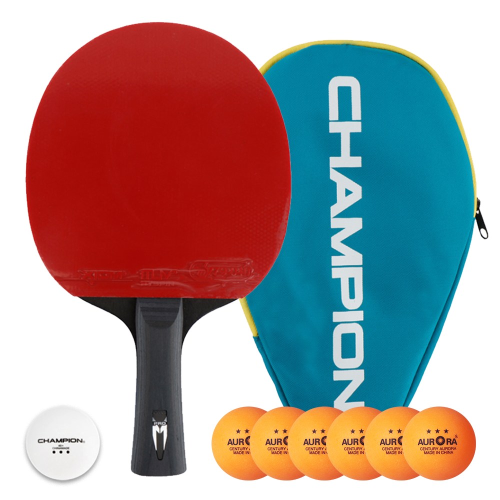 참피온 양면 쉐이크 탁구라켓 탁구채 PREMIER-S 풀케이스 세트 + 오로라 탁구공 6입, 1개 49,900원