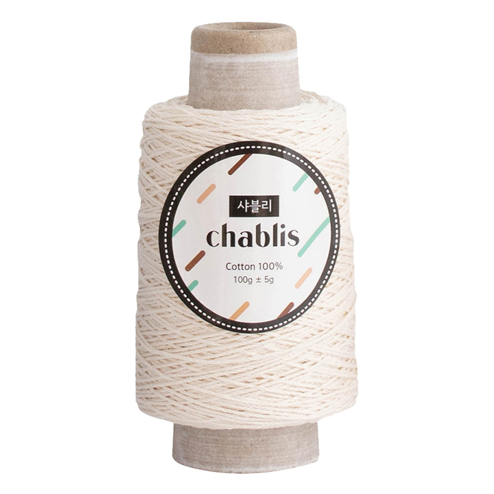 yarna 샤블리 콘사 뜨개실 100g, 102 화이트크림, 1개 8,890원