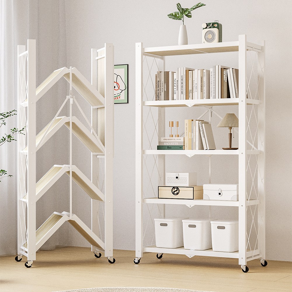 라보토리 프리미엄 원터치 다용도 접이식 간편 폴딩 철제선반, 5단, 화이트 47,900원