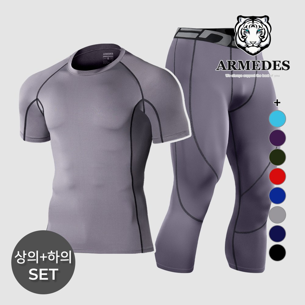 아르메데스 남성용 사계절 반팔 + 7부 바지 크로스핏 상하의세트 ID10311071 14,900원