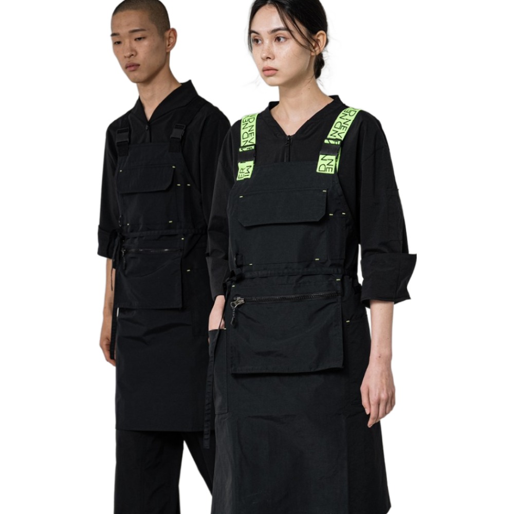 제이앤제이몰 카페 공방 바리스타 생활발수_ 지퍼 플로 앞치마(X형), 1개, 블랙/B(블랙밴드) 43,000원