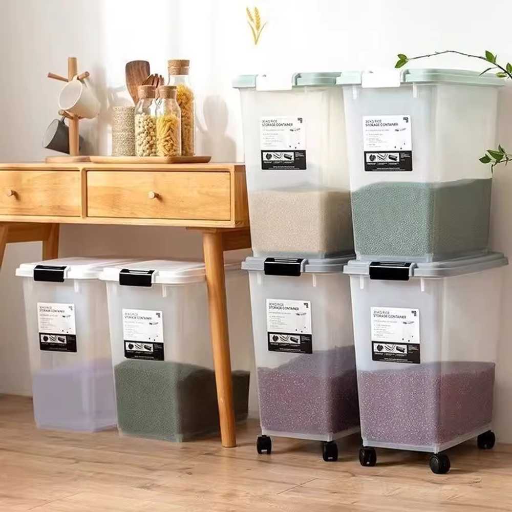 이동식 밀가루통 쌀통 쌀 곡물 밀폐 곡물 저장 방습 잡곡 업소용 보관함 대용량 대형 20,300원