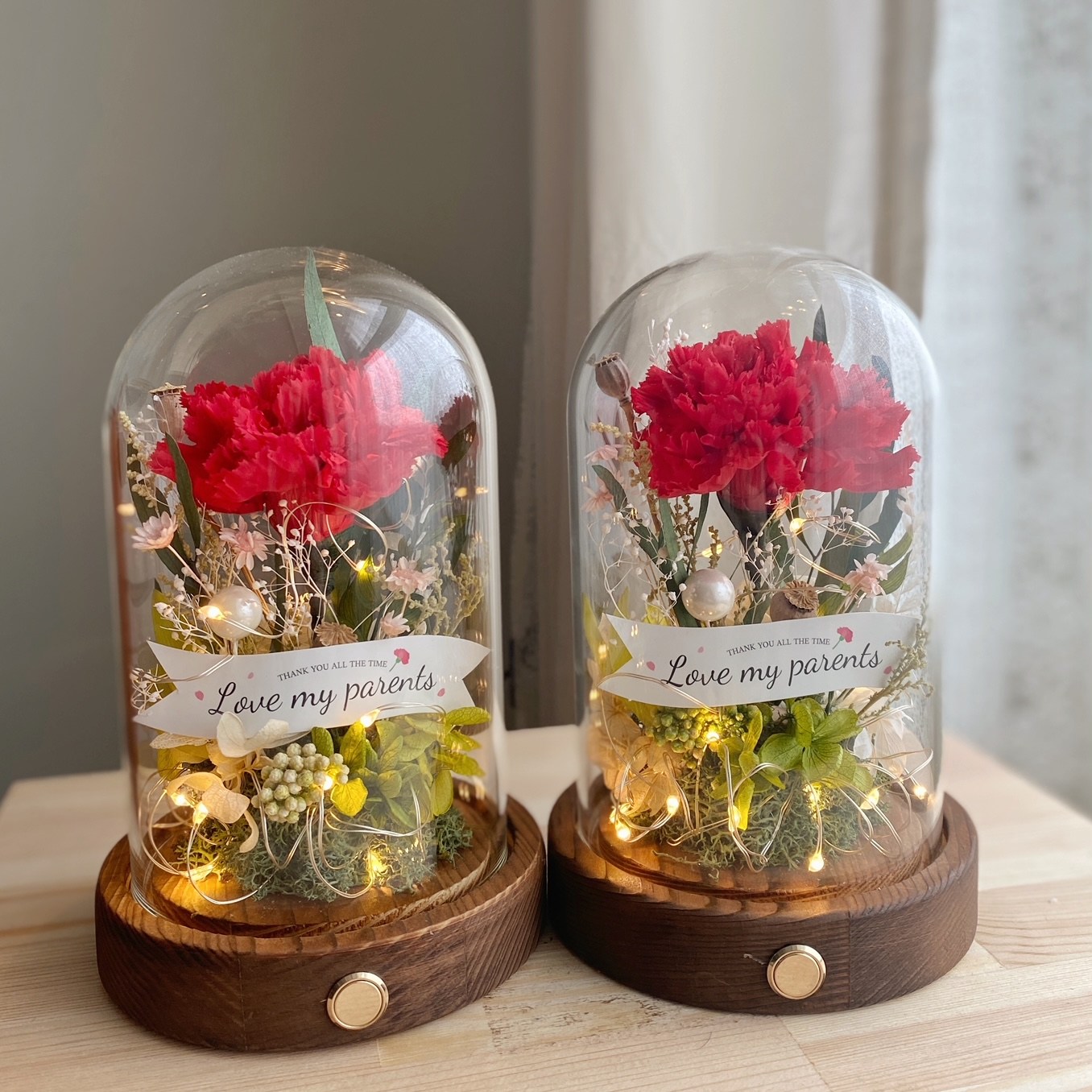 [오하나플라워] 프리저브드 카네이션LED유리돔 무드등 어버이날 스승의날 46,400원