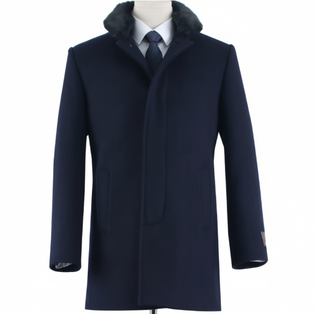 울 캐시미어 혼방 에리퍼 네이비 하프코트 BHC415545 285,000원