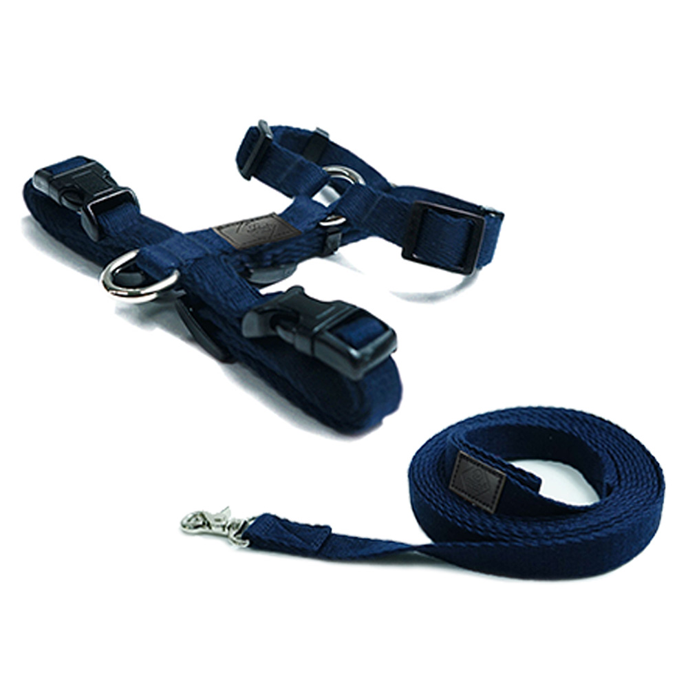 아띠지기 강아지 앞섬방지 H형 하네스 + 웨빙 리드줄 세트, 네이비, 1세트 26,720원