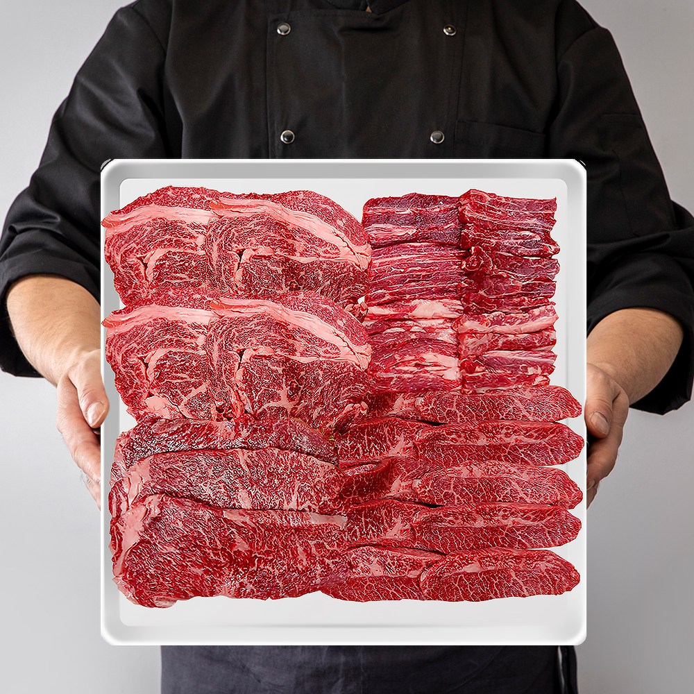 1등급 한우 한마리세트 1kg 마블링 꽃등심 300g채끝살300g 갈비살200g 부채살200g 79,000원