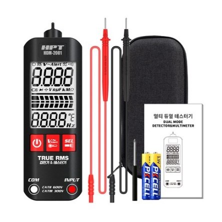 HPT 멀티 전기 테스터기 HDM-2001 미터 검전기 듀얼 비접촉 오토모드, 1개 21,500원