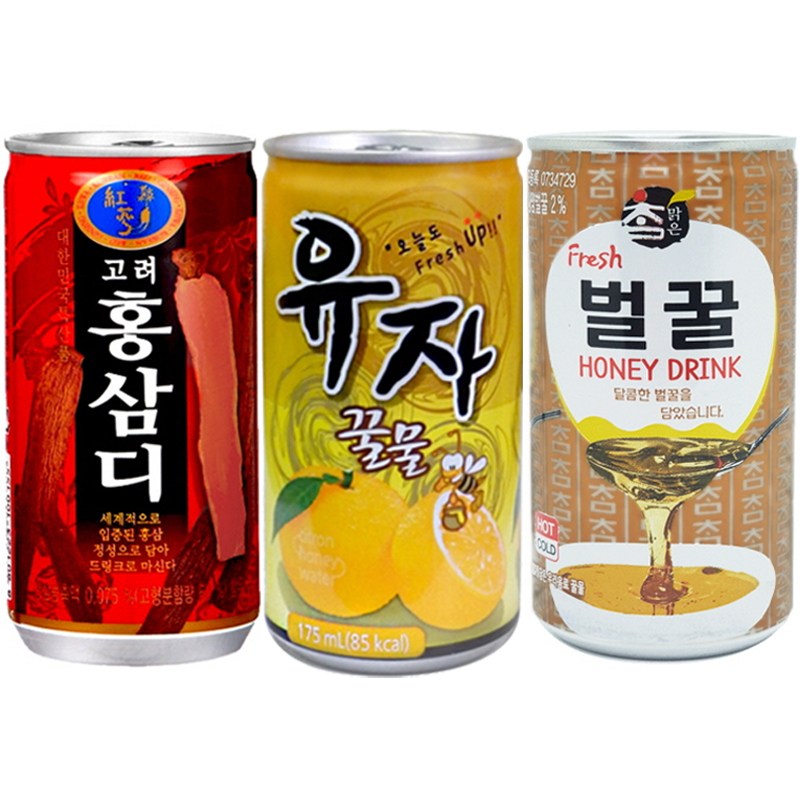 Yotta 고려 홍삼디 유자꿀물 참맑은 벌꿀 미니캔음료 업소용음료수 노래방 PC방 식당 차음료 혼합음료, 90개, 175ml 39,800원