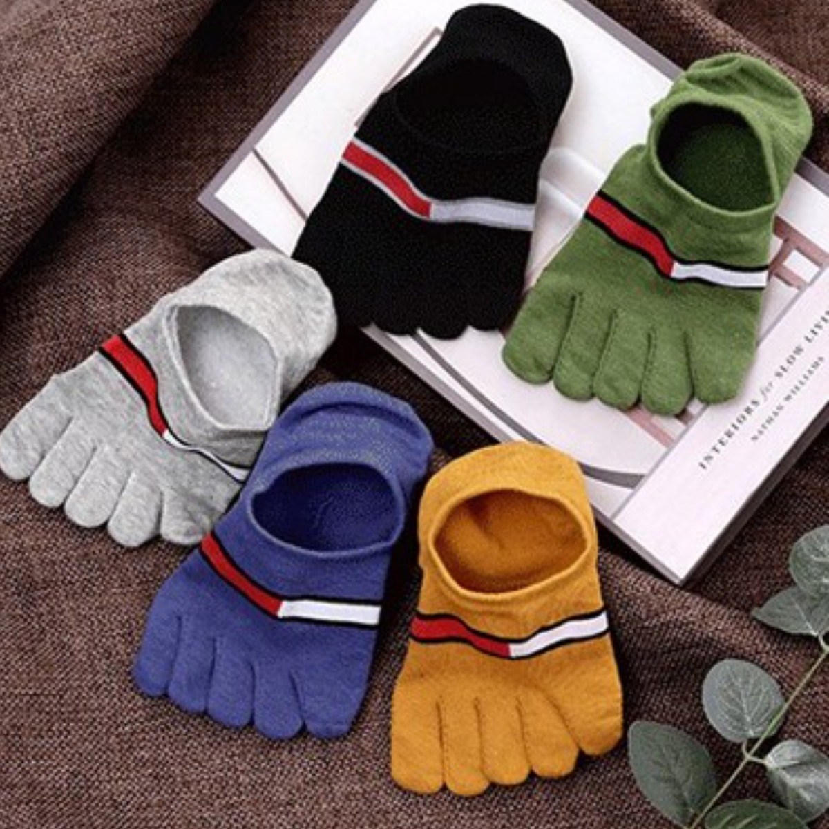 여름발가락양말 남자 쫀쫀한 컬러 패션 발가락덧신 페이크삭스 5켤레세트 13,900원