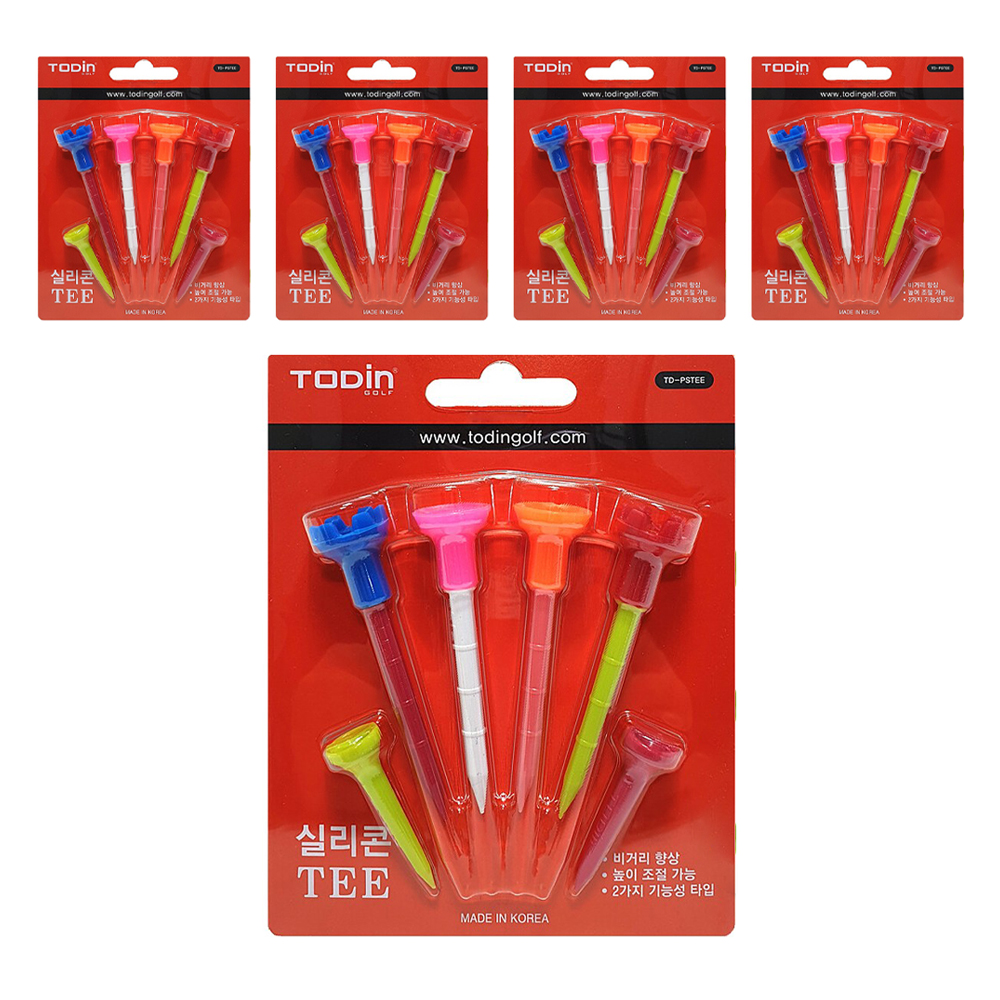 투딘 실리콘 플라스틱 골프티 세트, 혼합색상, 5세트 16,500원