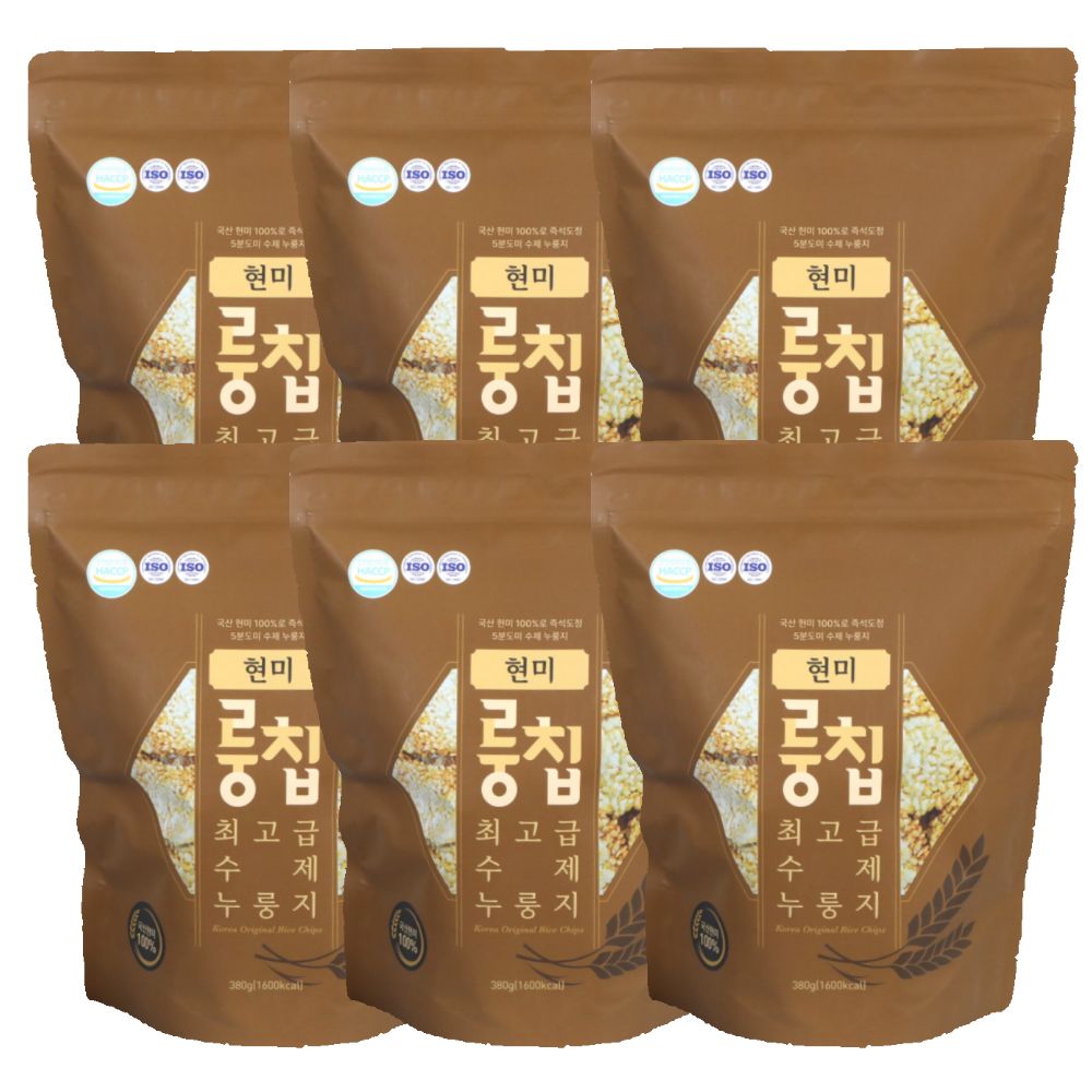 국산 오분도 현미 구운 누룽지 스낵 고소한 간식, 6개, 380g 59,900원