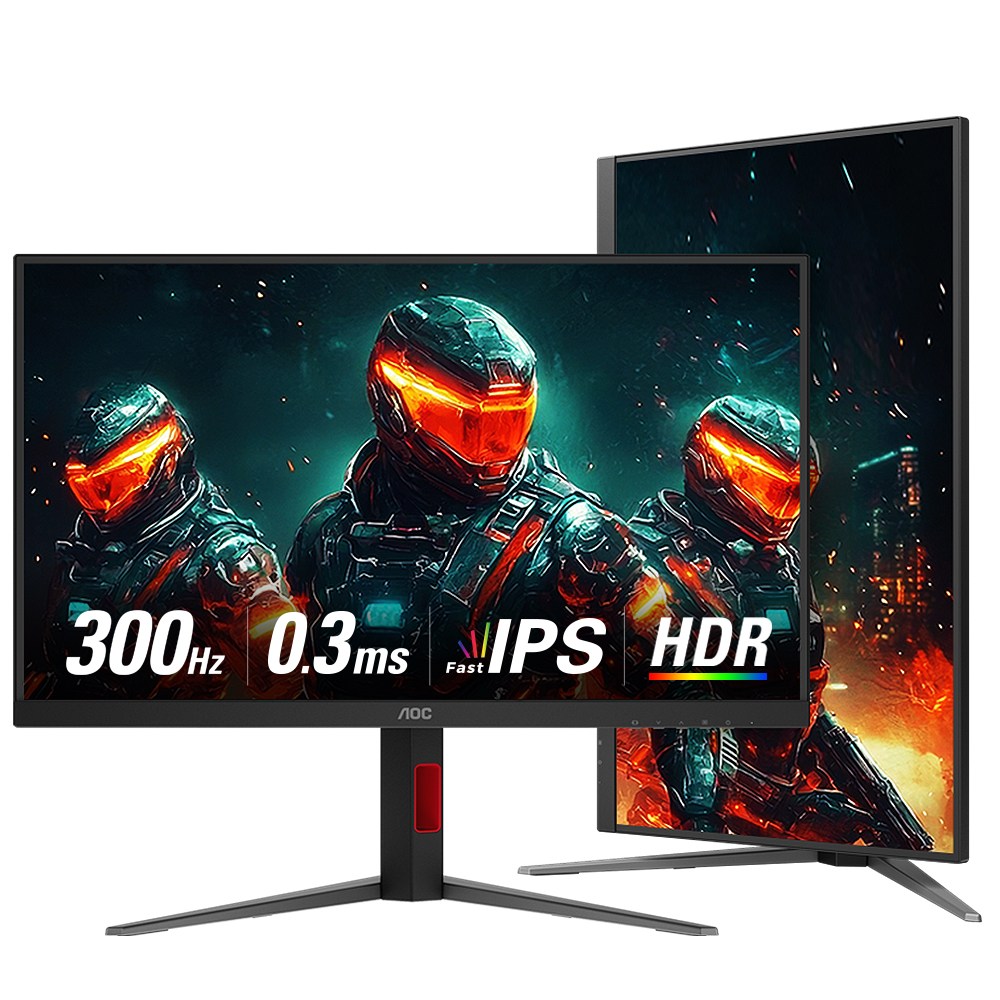 알파스캔 AOC Q27G4S 27인치 FAST IPS QHD 300Hz 지싱크호환 AI HDR 400 무결점 게이밍 멀티스탠드 피벗 세로 듀얼 모니터 399,000원