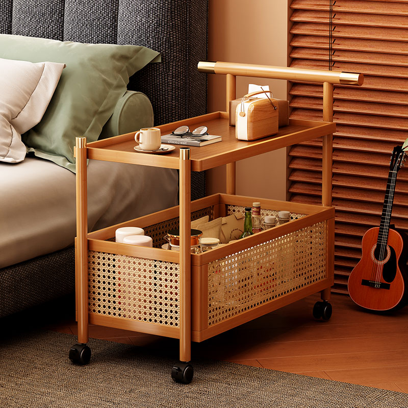 XFD 이동식 수납 다용도 선반 트롤리 틈새수납장 리어카 선반 장난감 수납 간식 수납, 원목, 2단 78,000원