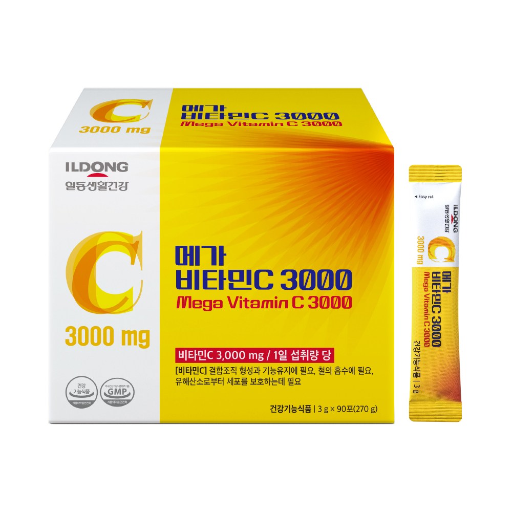 ILDONG 메가 비타민C 3000mg, 고함량 순수 비타민C 100% (3개월분) 14,900원