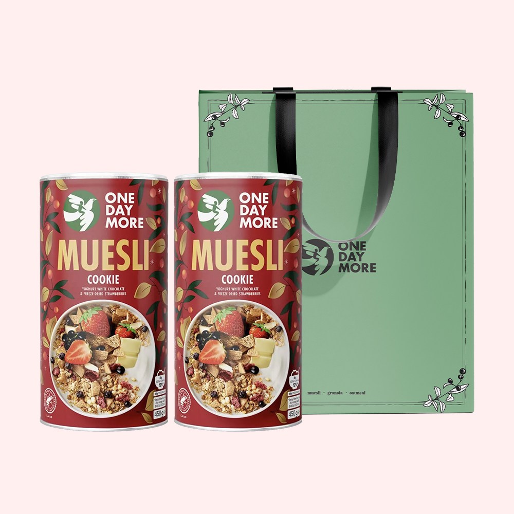 [원데이모어] 뮤즐리 2개 세트 선물 그래놀라 오트밀 선물세트 쇼핑백포함 29,800원