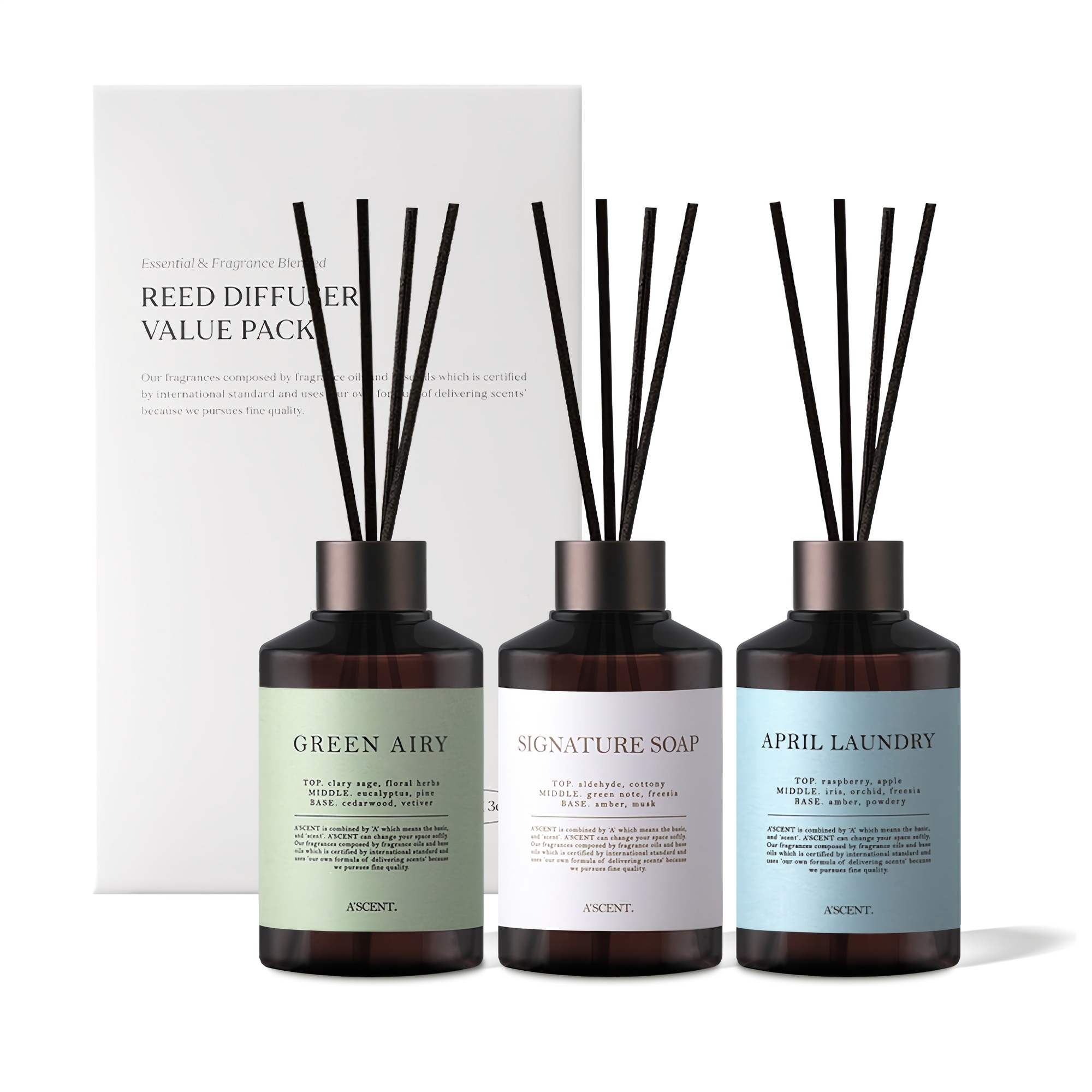 에이센트 퍼퓸드 디퓨저, 에이프릴런더리+그린에어리+시그니처솝, 600ml, 1개 17,900원