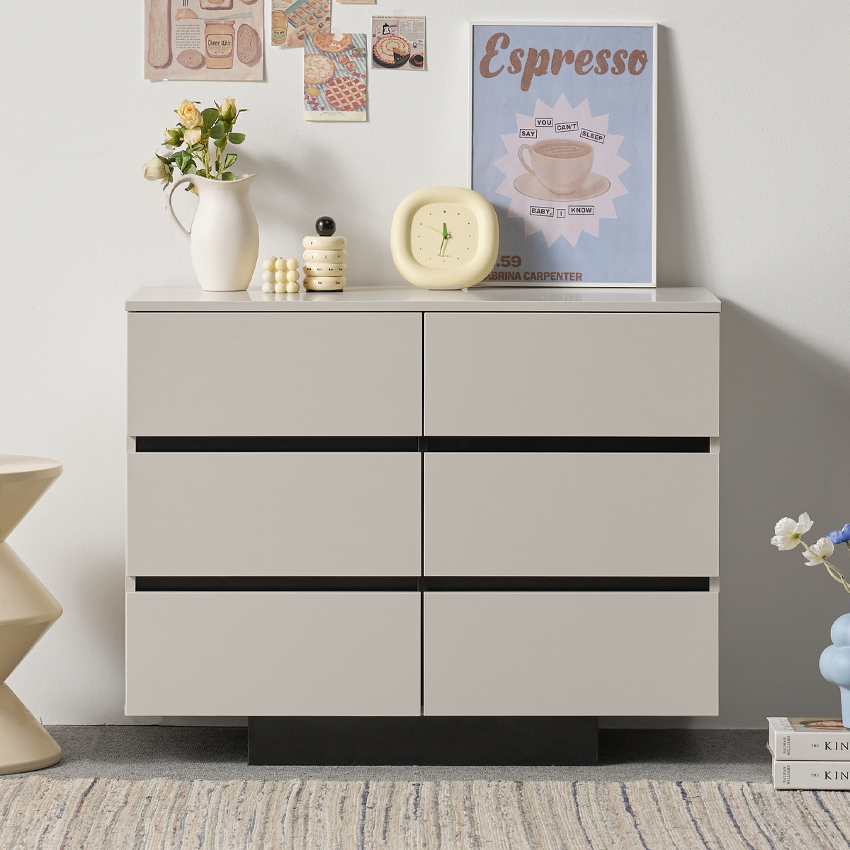 도모디자인 카르테 와이드 3단 서랍장 900 방문설치, 매트 아이보리, 6개 135,000원