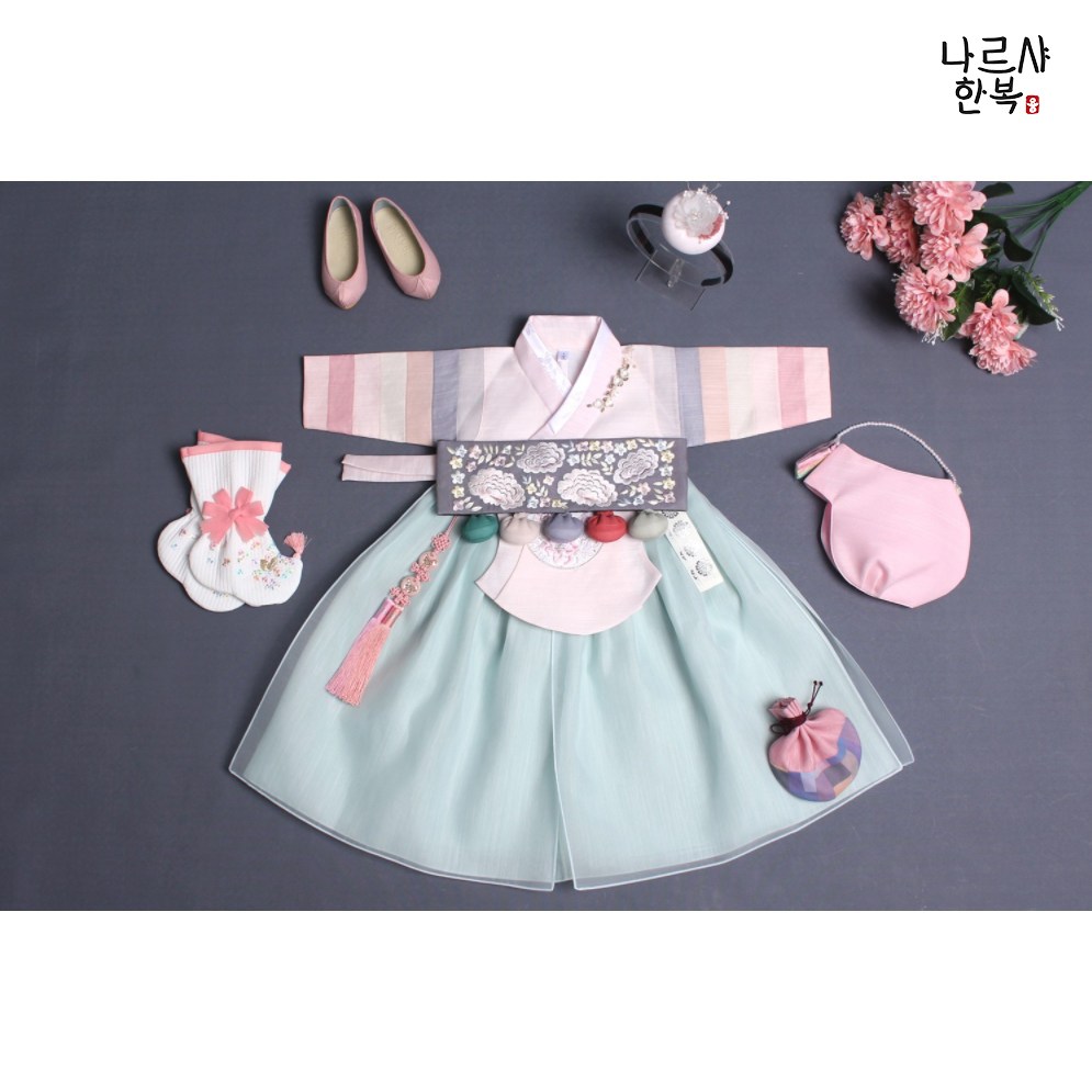 나르샤 여아한복 연희색동 분홍당의 악세서리 한복소품 악세사리 6,000원