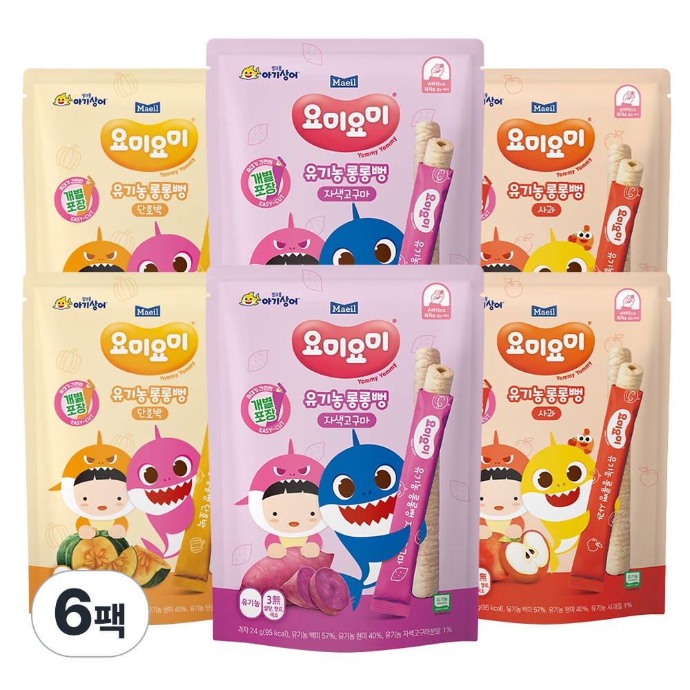 요미요미 유기농 롱롱뻥 혼합구성 24g 6봉 (사과2+자색고구마2+단호박2) 18,000원