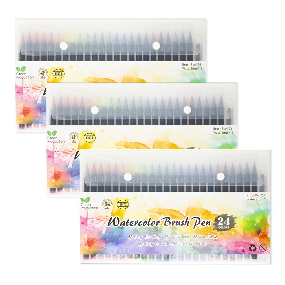 [밥조교] 캘리그라피펜 수성 컬러 브러쉬펜 24색, 3개 42,000원