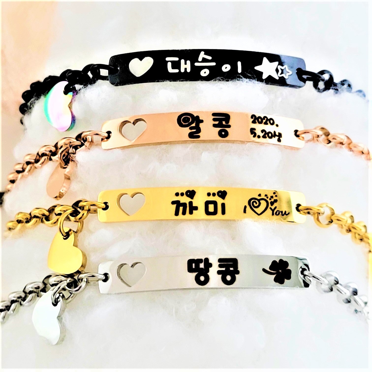 서은이네 반려동물인식표 강아지 고양이 목걸이 하트딸랑이+팔찌목걸이 4종색상(길이조절가능+더블오링연결) 30,000원