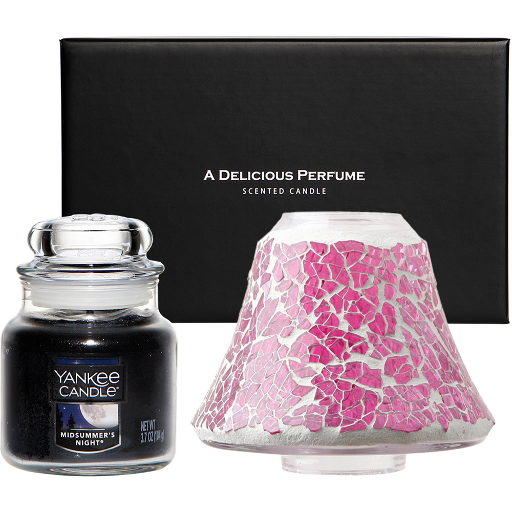 양키캔들 스몰자 향초 104g + 모자이크 자 쉐이드 선물세트, 미드썸머 나잇, 분홍 20,000원
