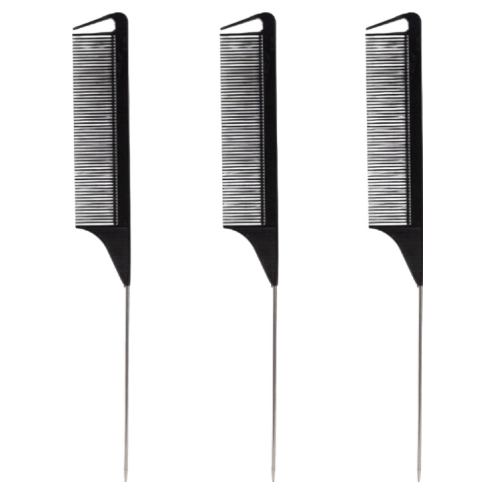 엘로브 미용실 미용 카본 꼬리빗, 3개, 블랙 5,100원
