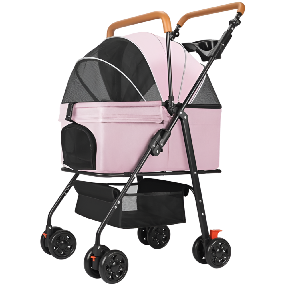 K-STORE 분리형 실내외 겸용 강아지 유모차 애견 고양이 펫 반려동물 접이식 개모차 탈부착 이동 가방 이동장 켄넬 케리어 캐리어 추천 산책, 1개, 핑크 62,900원