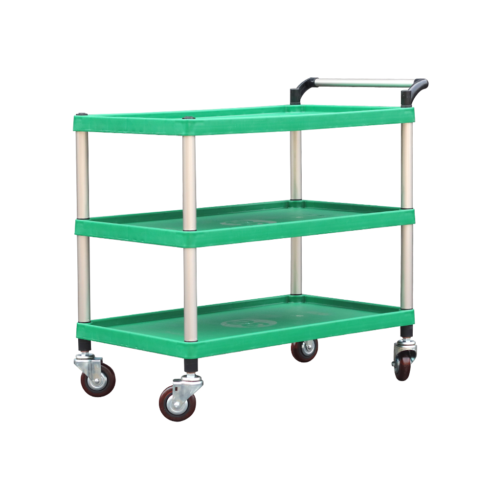 서빙카트_2단 3단 이동식 핸드카 웨건 손잡이 운반카트 주방 식당 업소용 짐 손수레 트레이 밀차 스텐 우드, 1개 135,000원