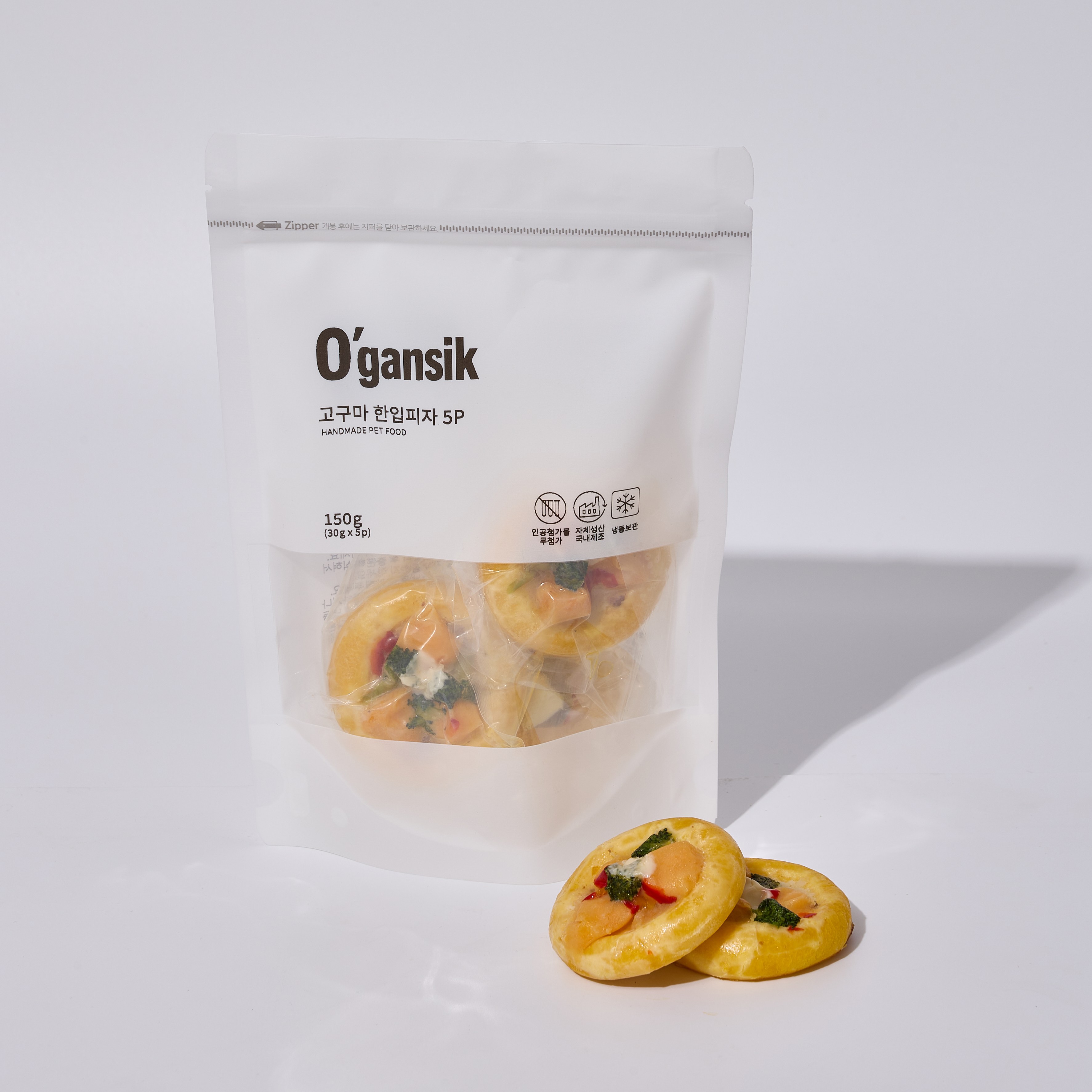 오간식 한입피자 고구마 150g (30g X 5p) 반려동물 강아지 건강 간식, 1개, 150g, 한입 고구마 피자 12,400원