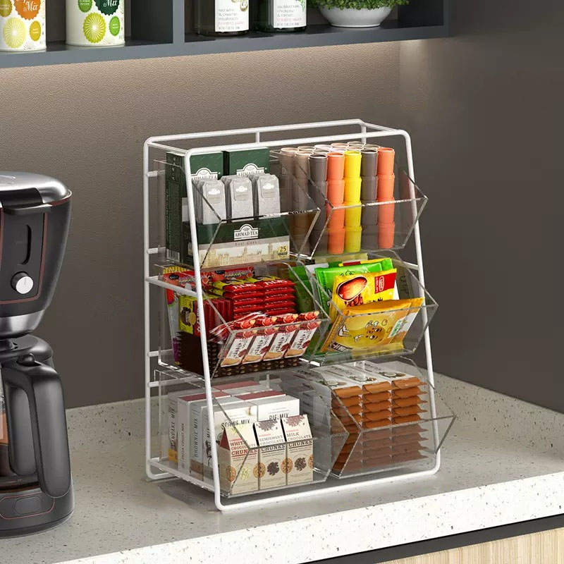 탕비실정리함 아크릴 수납 보관함 투명 티백 약정리함 사무실 커피정리함, 1개, 화이트 28,900원