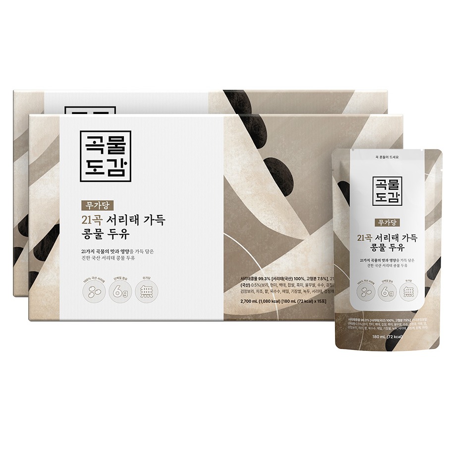 곡물도감 국산 무가당 21곡 서리태 가득 콩물두유, 180ml, 30개 54,400원