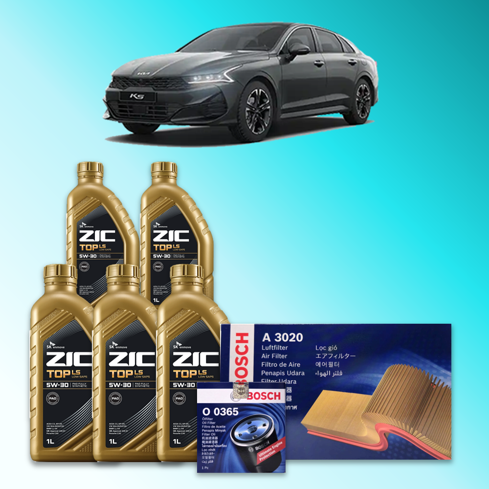 K5 (DL3) 2.0 가솔린 엔진오일세트 SK 지크 탑 LS 5W30 (ZIC TOP LS) 96,600원