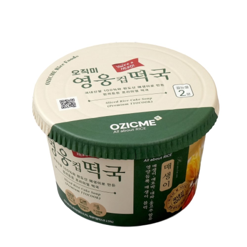 오직미 영웅컵떡국 157gx6개입 1박스 매생이떡국 (100 국내산쌀 완도 매생이) 28,000원