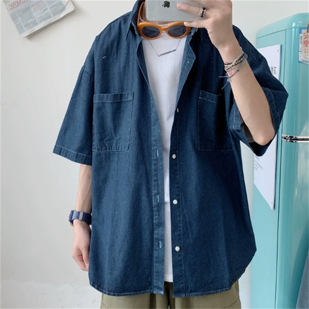 킹덤컴퍼니 남성 데님 반팔 셔츠 청남방 18,400원