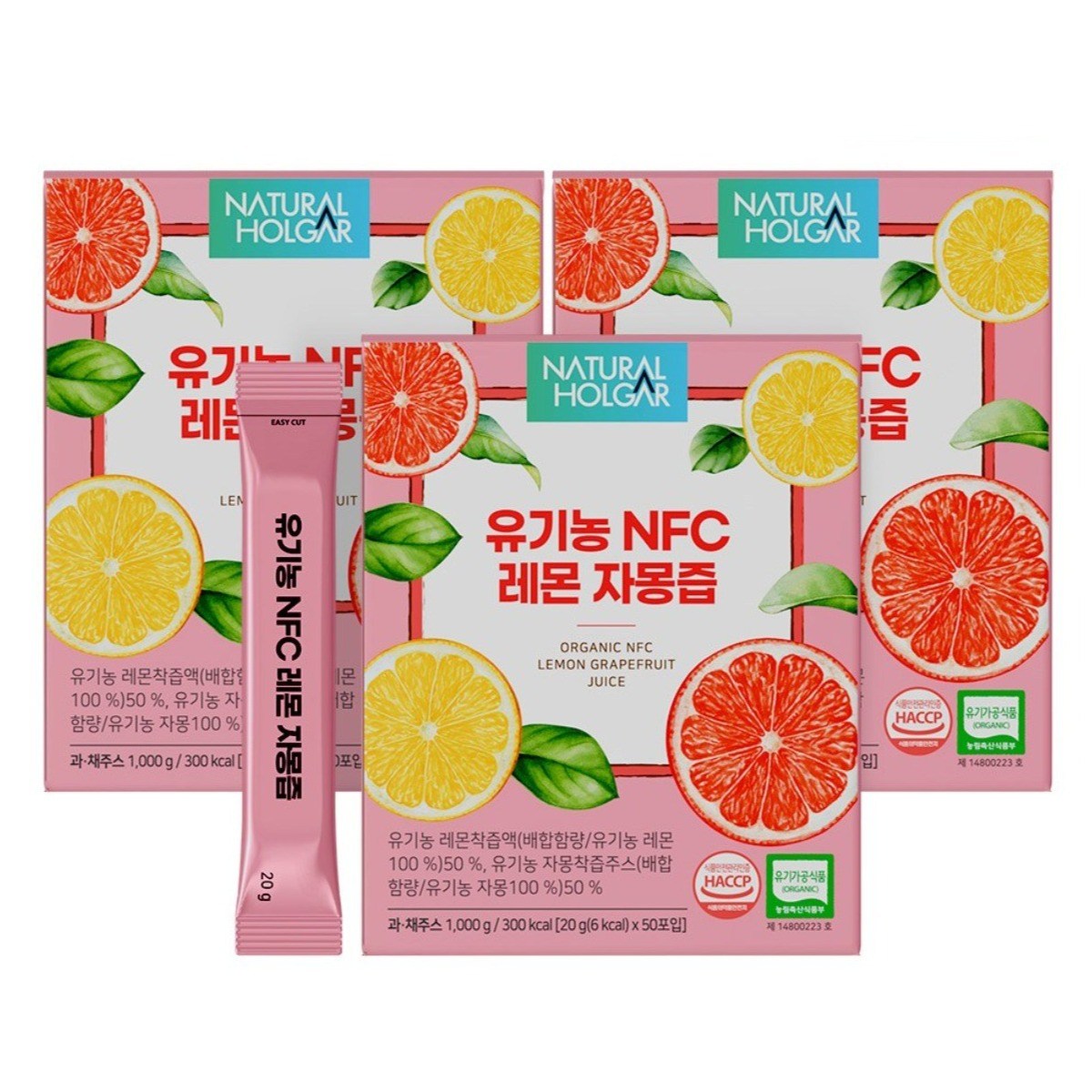네츄럴올가 유기농 NFC 레몬 자몽즙 대용량, 20g, 150개 39,900원