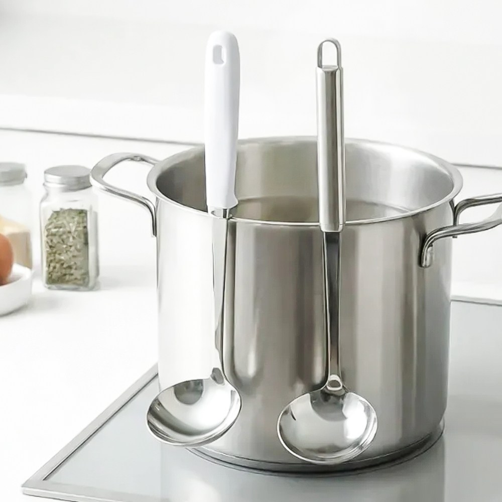 [DAMDA] 스테인레스 국자 화이트/올스텐 2종 단품 소/중/대, 1개, 스텐 2,170원