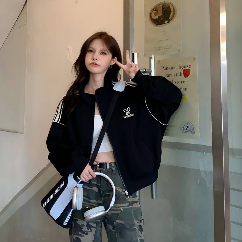 COSYEVNO 야구복 여 봄 가을 어디에나 잘 어울리는 루즈핏 스포츠 캐주얼 차이나 쇼트 재킷 29,600원