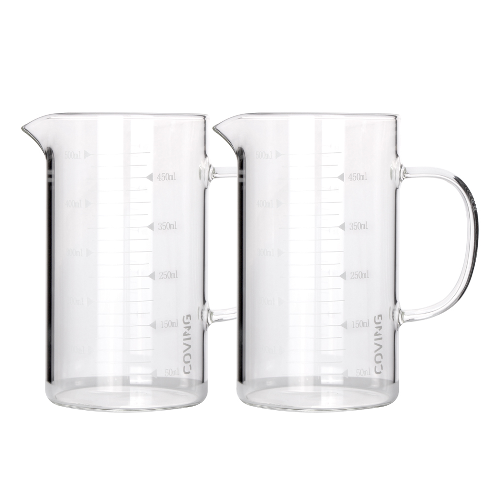 [강도테스트 완료] 강화유리 계량컵 2개입 세트 직화용 비커 컵 내열 계량 유리컵, 2개, 500ml, 단일 11,800원