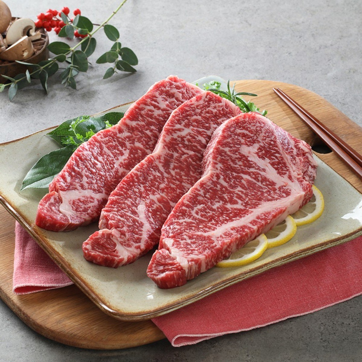 [황제한우] 1++등급 한우 구이용 채끝살&등심 채등세트 1kg, 1세트 182,000원