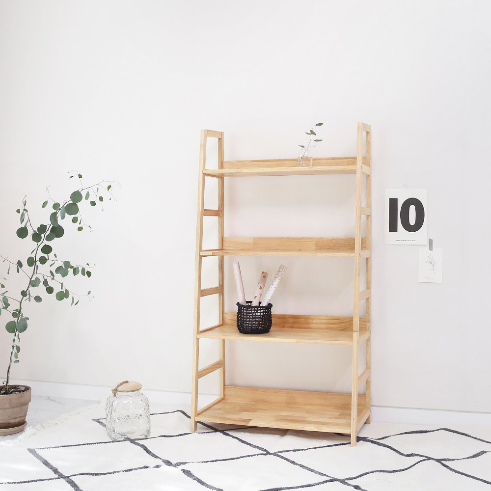 벤트리 원목 4단 사다리 수납선반 2size (2color), 내추럴 색상 149,000원