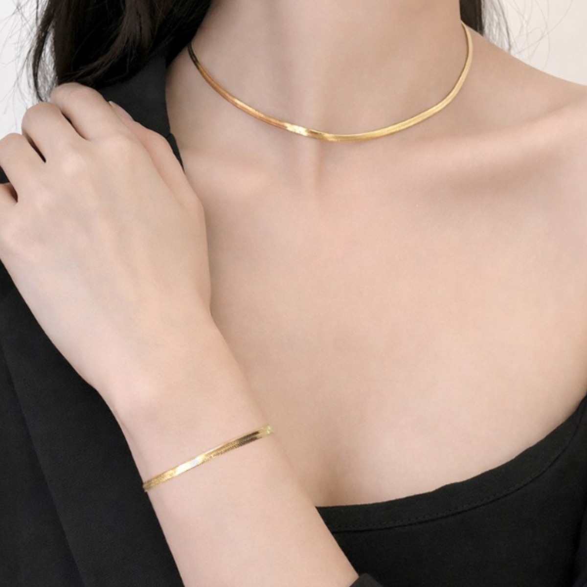 팔찌 목걸이 2종 세트 변색없는 도금 원폴드 3mm 여성 여자 19,900원