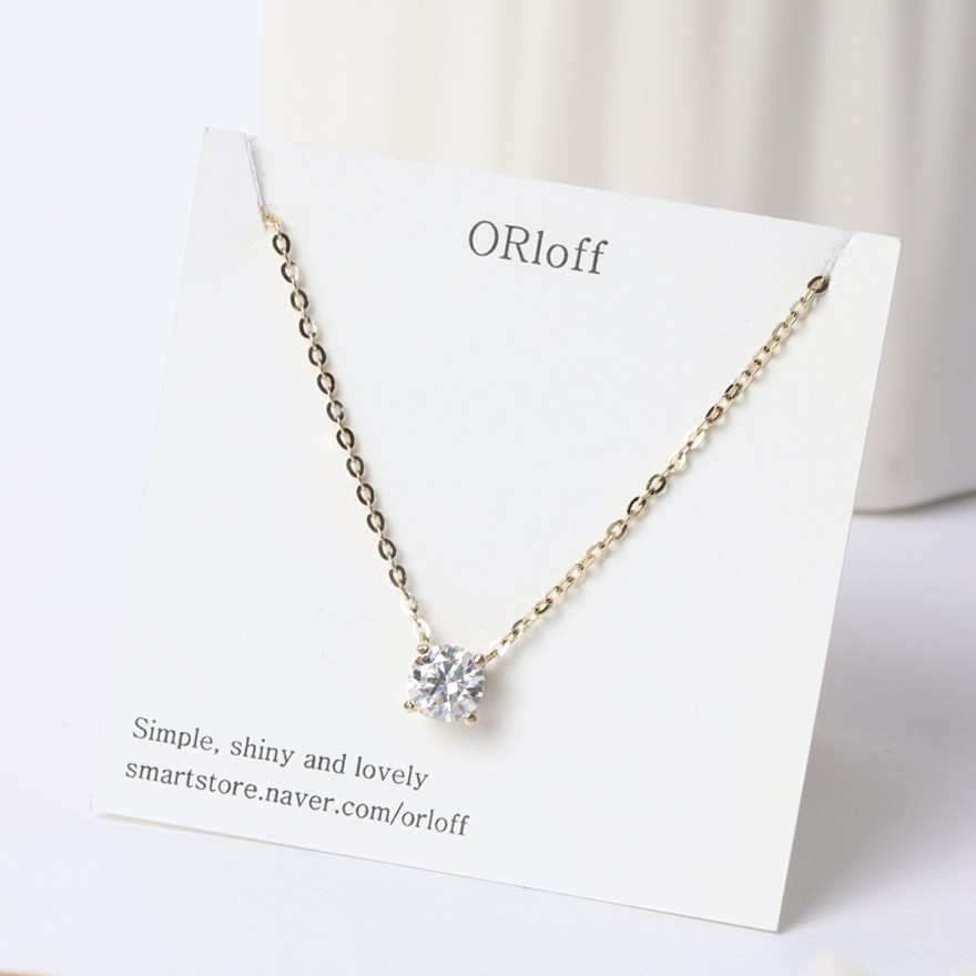 오로프 전체 14K 모이사나이트 다이아 캐럿 일체형 4프롱 6프롱 양장 목걸이 621,370원