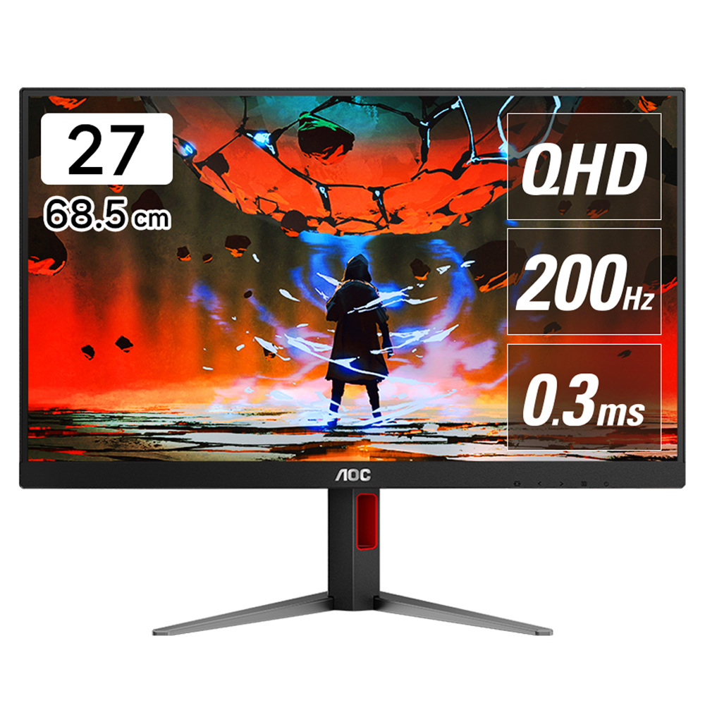 AOC 알파스캔 QHD 게이밍 FAST IPS 200 HDR 400 멀티스탠드 무결점 모니터 269,000원