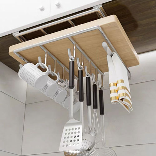 무타공마켓 올인원 스텐 주방걸이 만능 언더선반 조리도구 키친타올 컵 도마 걸이 24,500원