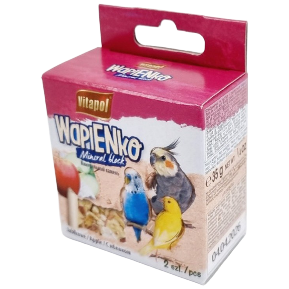 애니몰파크 비타폴 미네랄 블럭 사과 칼슘 2P 앵무새 간식, 1개, 35g 2,980원
