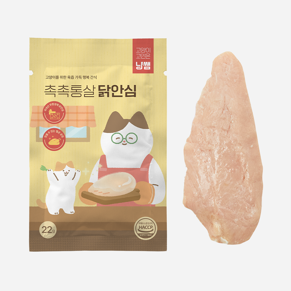 냥쌤 육즙 가득 촉촉한 통살 닭안심 22g 고양이 간식, 22g, 10개 10,400원