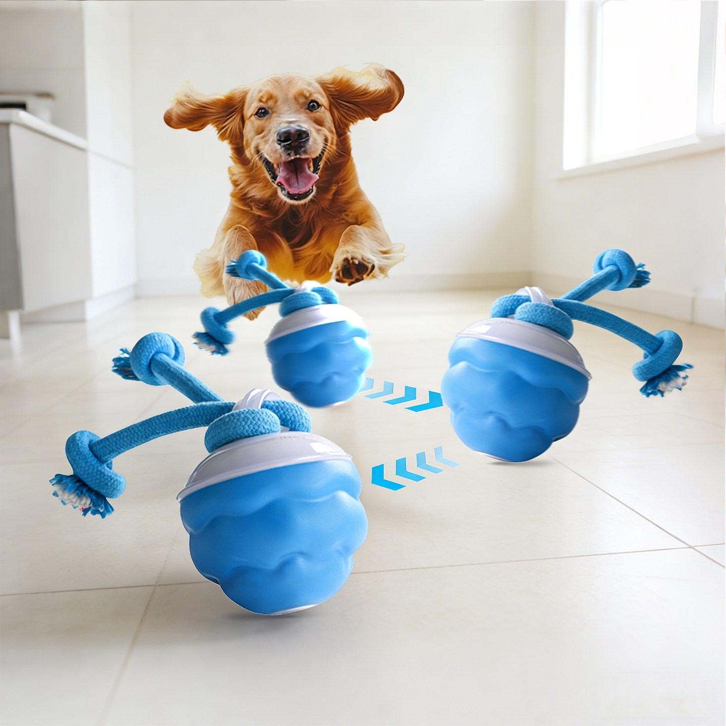 강아지 장난감 자동 움직이는 공 소리가나는 회전 터그공 13,920원