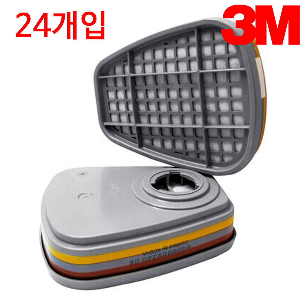 3M 방독마스크 방독정화통 6003K 유기화합물용 할로겐용 황하수소용 아황산용, 24개 103,770원